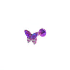 Opal Colorful Butterfly Titanium Lip Ring