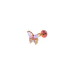 Opal Colorful Butterfly Titanium Lip Ring