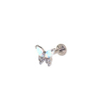 Opal Colorful Butterfly Titanium Lip Ring