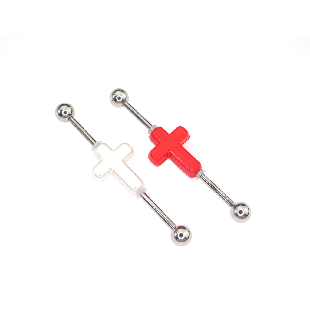 3D Crucifix Resin Stainless Steel Industrial Barbell