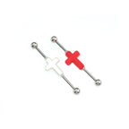 3D Crucifix Resin Stainless Steel Industrial Barbell