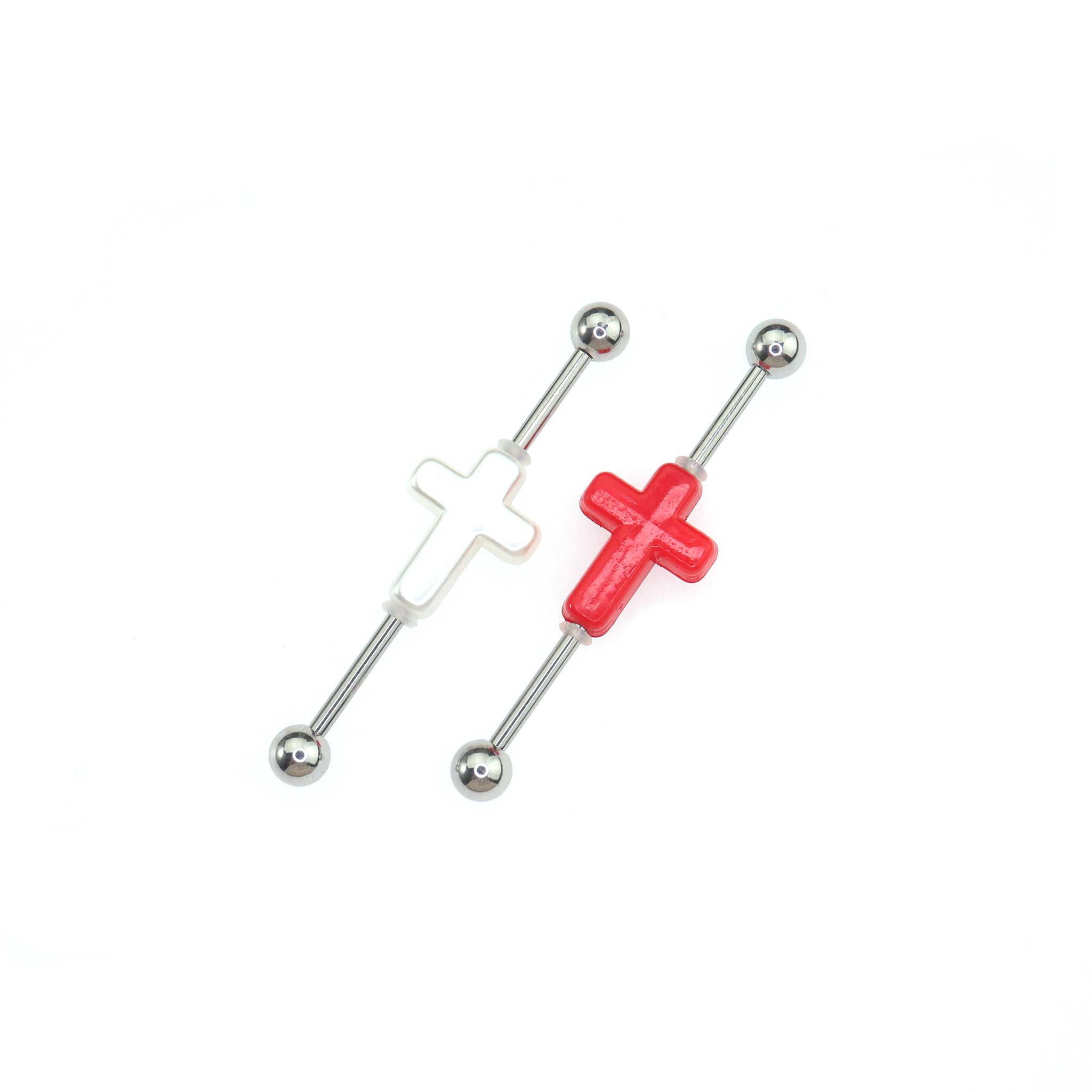 3D Crucifix Resin Stainless Steel Industrial Barbell