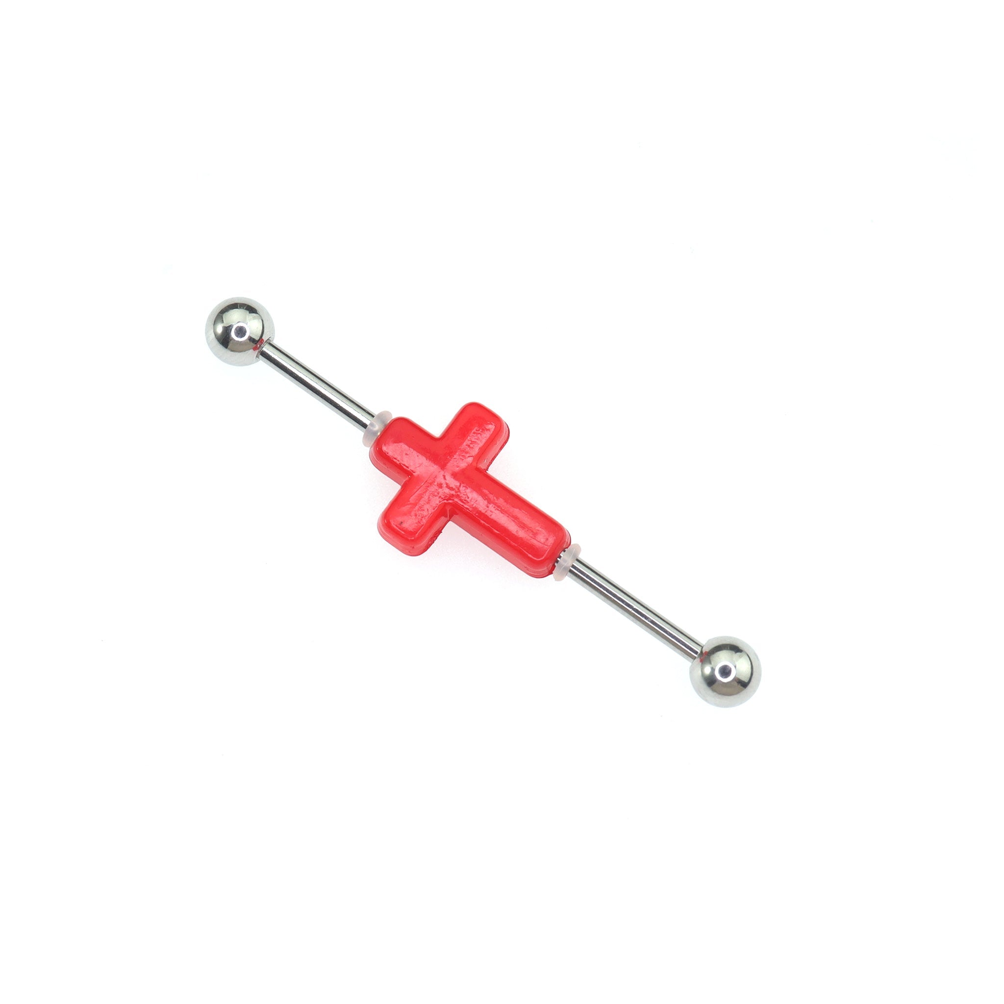 3D Crucifix Resin Stainless Steel Industrial Barbell