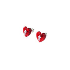 Red Heart Cross stainless steel Ear Studs