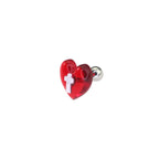 Red Heart Cross stainless steel Ear Studs