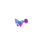 3D Openwork Butterfly Internally Threaded Titanium Labret Stud