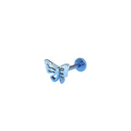 3D Openwork Butterfly Internally Threaded Titanium Labret Stud