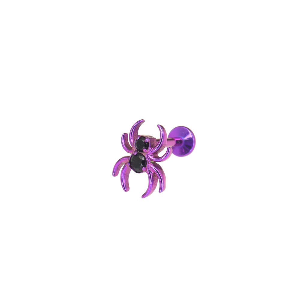CZ Spider Internally Threaded Titanium Ear Studs