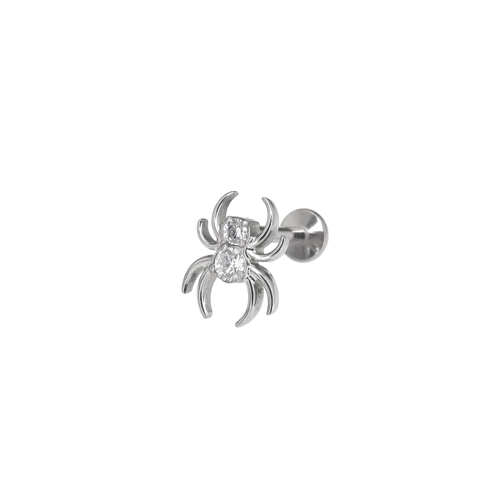 CZ Spider Internally Threaded Titanium Ear Studs