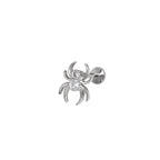 CZ Spider Internally Threaded Titanium Ear Studs