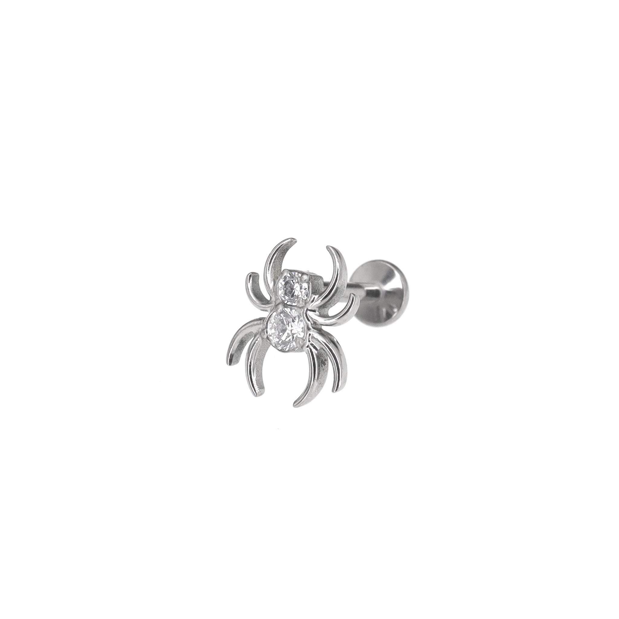 CZ Spider Internally Threaded Titanium Ear Studs