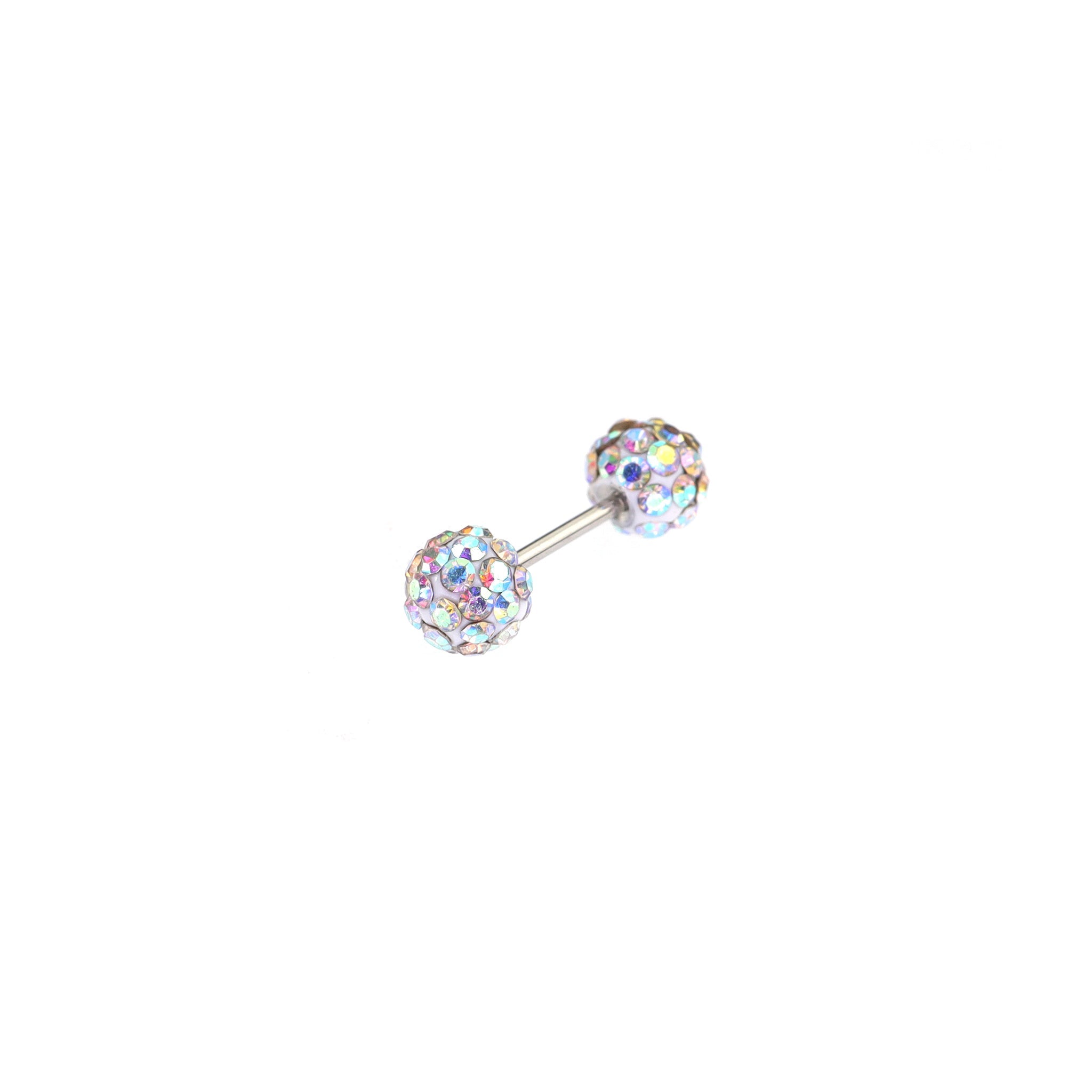 Double Full-CZ Ball Thin Gauge stainless steel Ear Studs