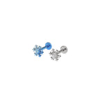CZ Snowflake Internally Threaded Titanium Ear Studs