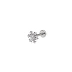 CZ Snowflake Internally Threaded Titanium Ear Studs