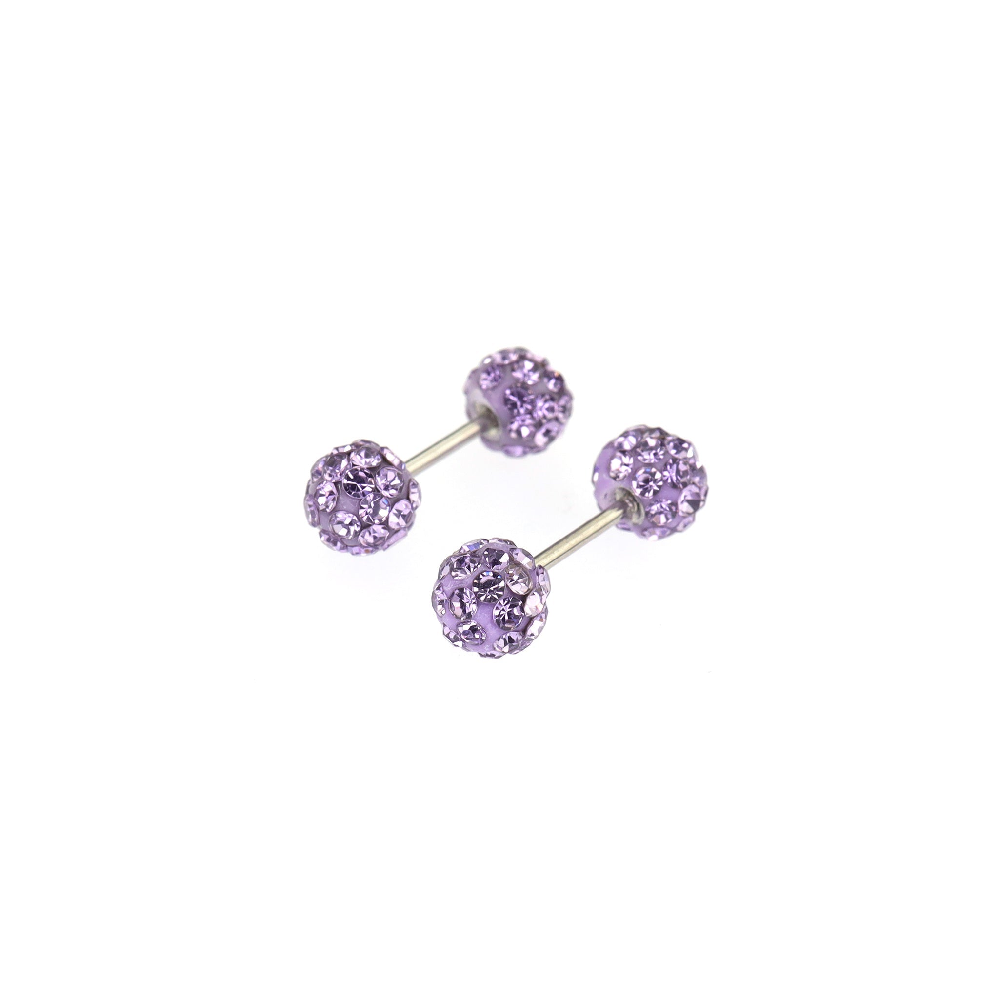 Double Full-CZ Ball Thin Gauge stainless steel Ear Studs