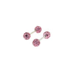 Double Full-CZ Ball Thin Gauge stainless steel Ear Studs