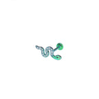 CZ Curved Snake Internally Threaded Titanium Ear Studs