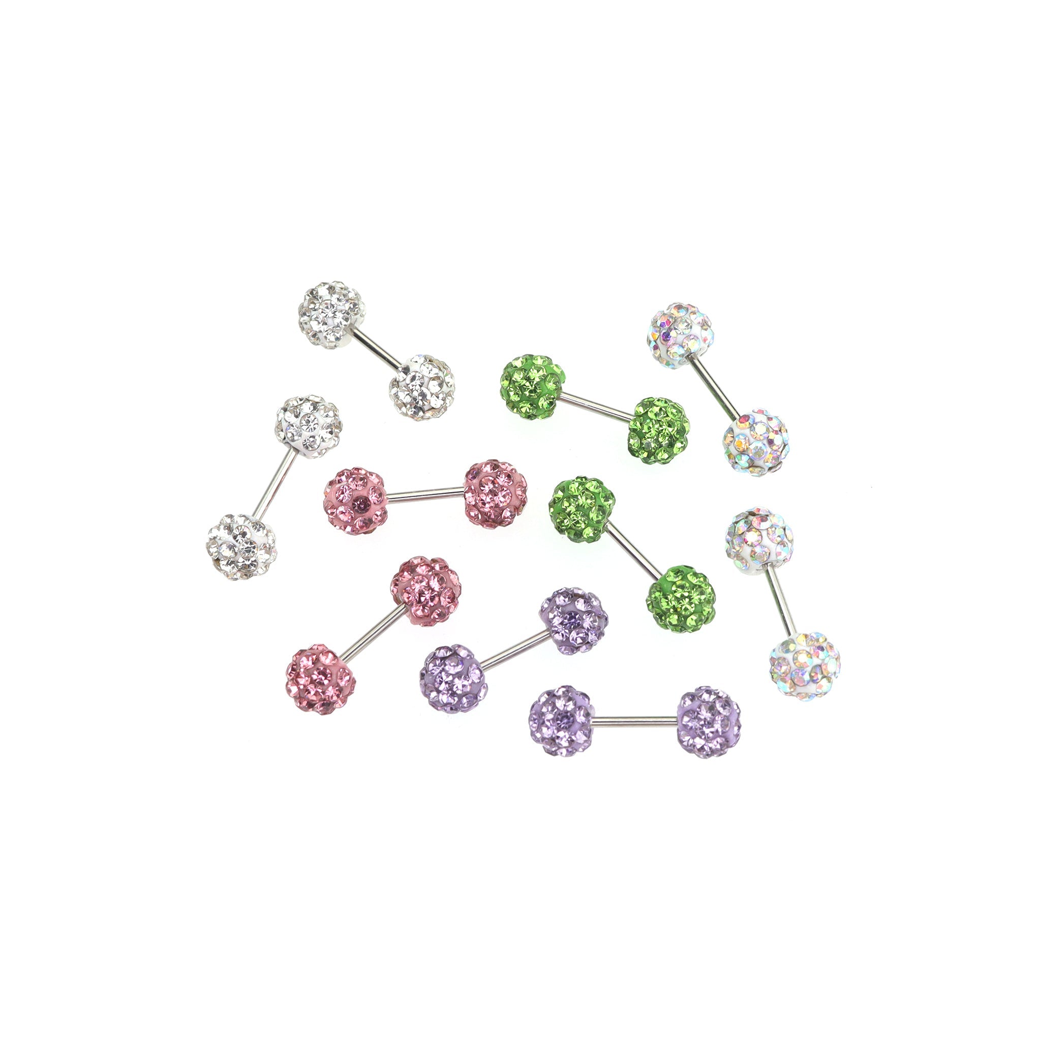 Double Full-CZ Ball Thin Gauge stainless steel Ear Studs