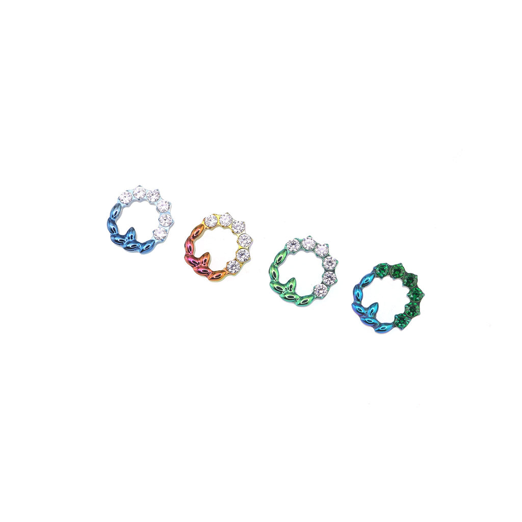 CZ Floral Halo Titanium Ear Studs