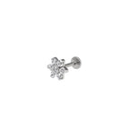 High-Shine CZ Floral Titanium Ear Studs