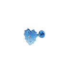 CZ Engraved Lace Heart Titanium Ear Studs