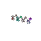 Rainbow CZ Spider Internally Threaded Titanium Studs