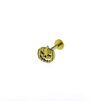 Engraved Pumpkin Head Titanium Ear Studs