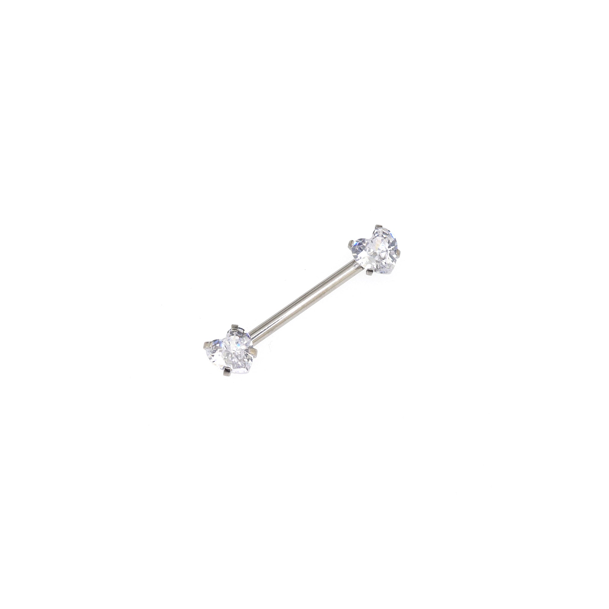 Heart CZ Stainless Steel Nipple Rings