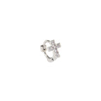 CZ Cross Stainless Steel Small Hoop Earrings