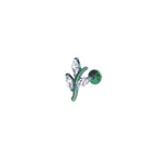 CZ Leaf Branch Titanium Ear Studs