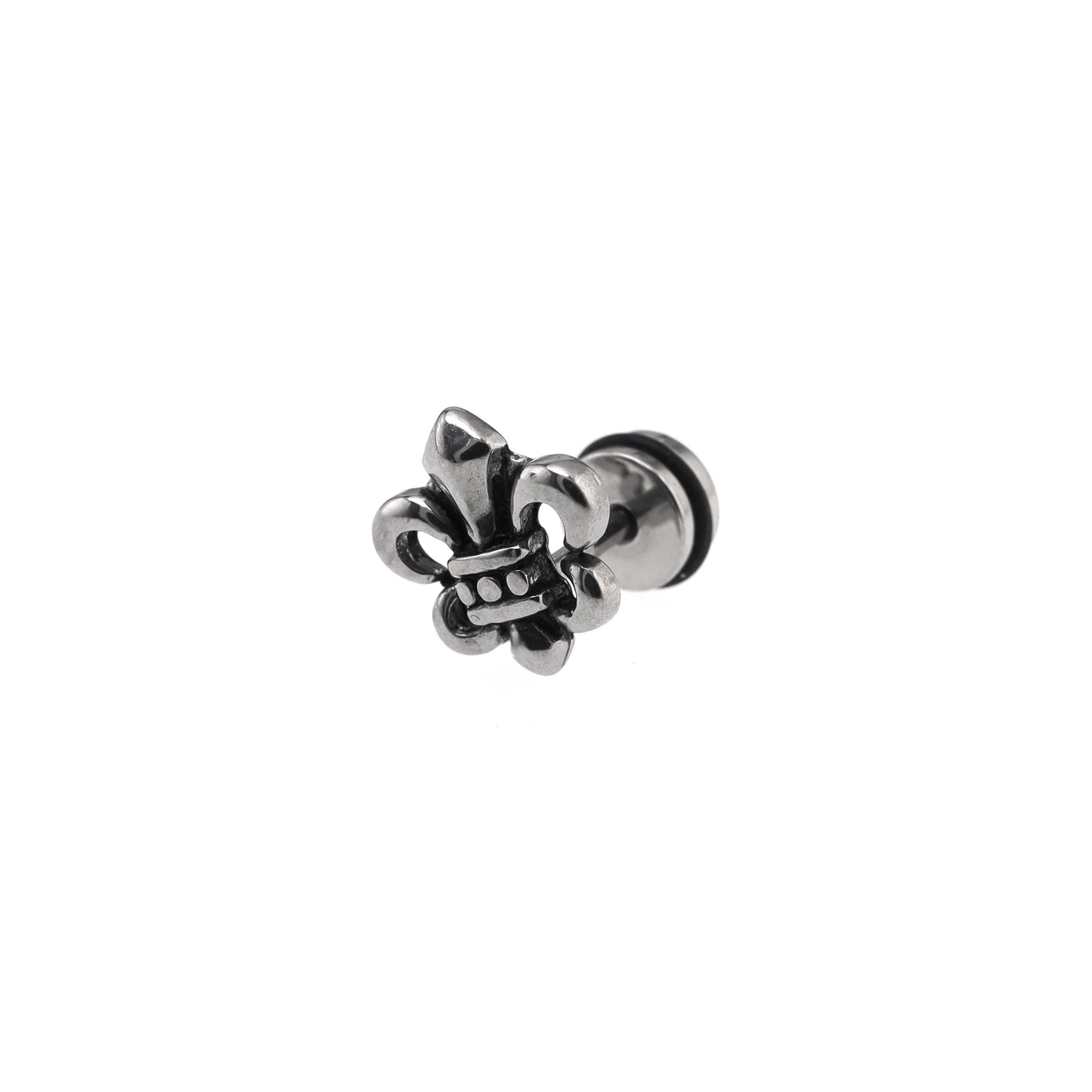 Oil Slick Cross Externally Threaded Stainless Steel Ear Studs