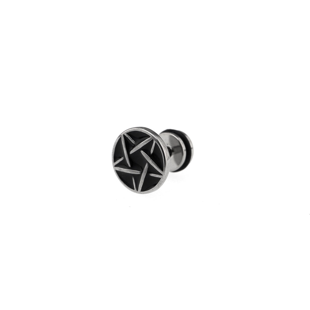 Disc Oil Slick Star Externally Threaded Stainless Steel Ear Studs