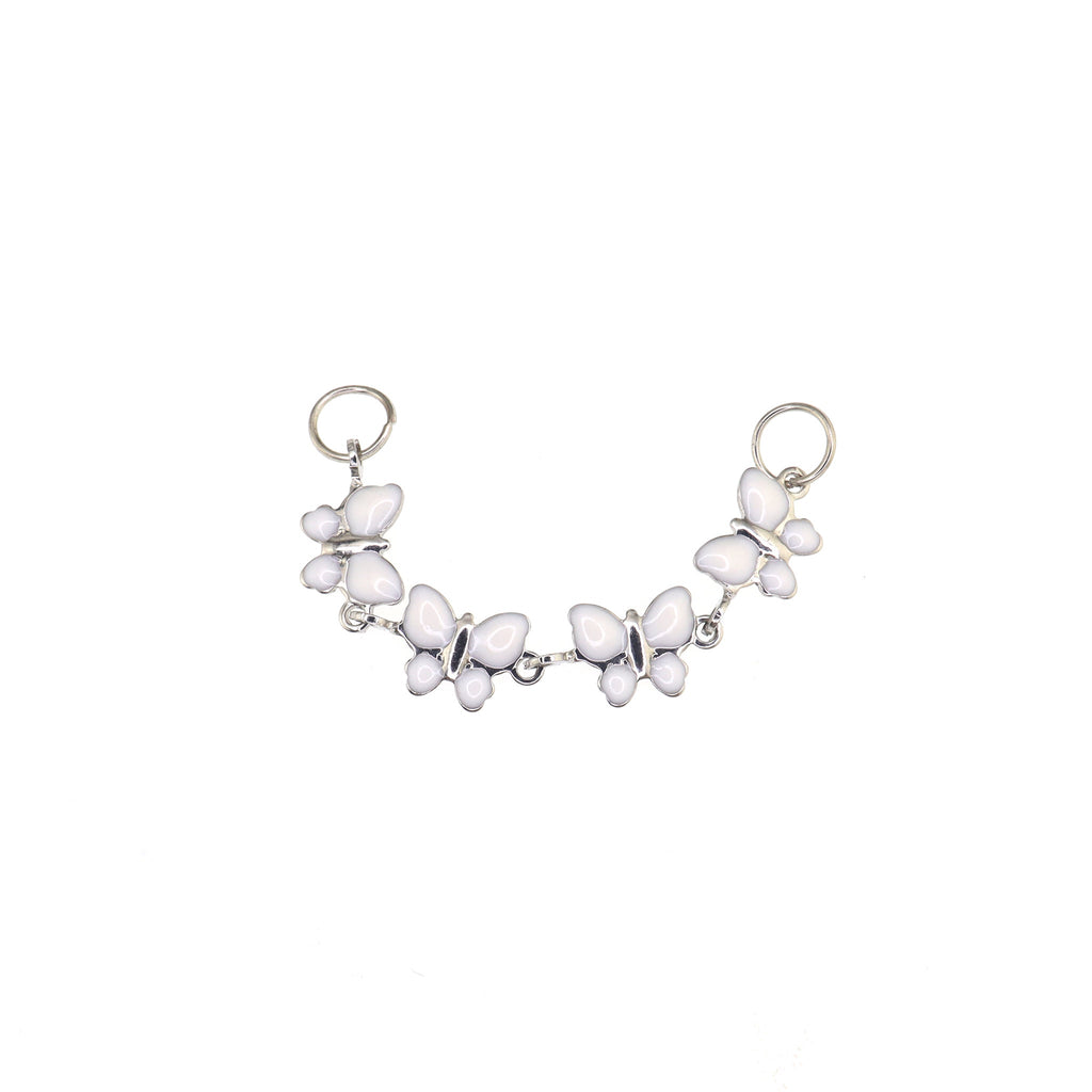 White CZ Butterfly Ear Chain