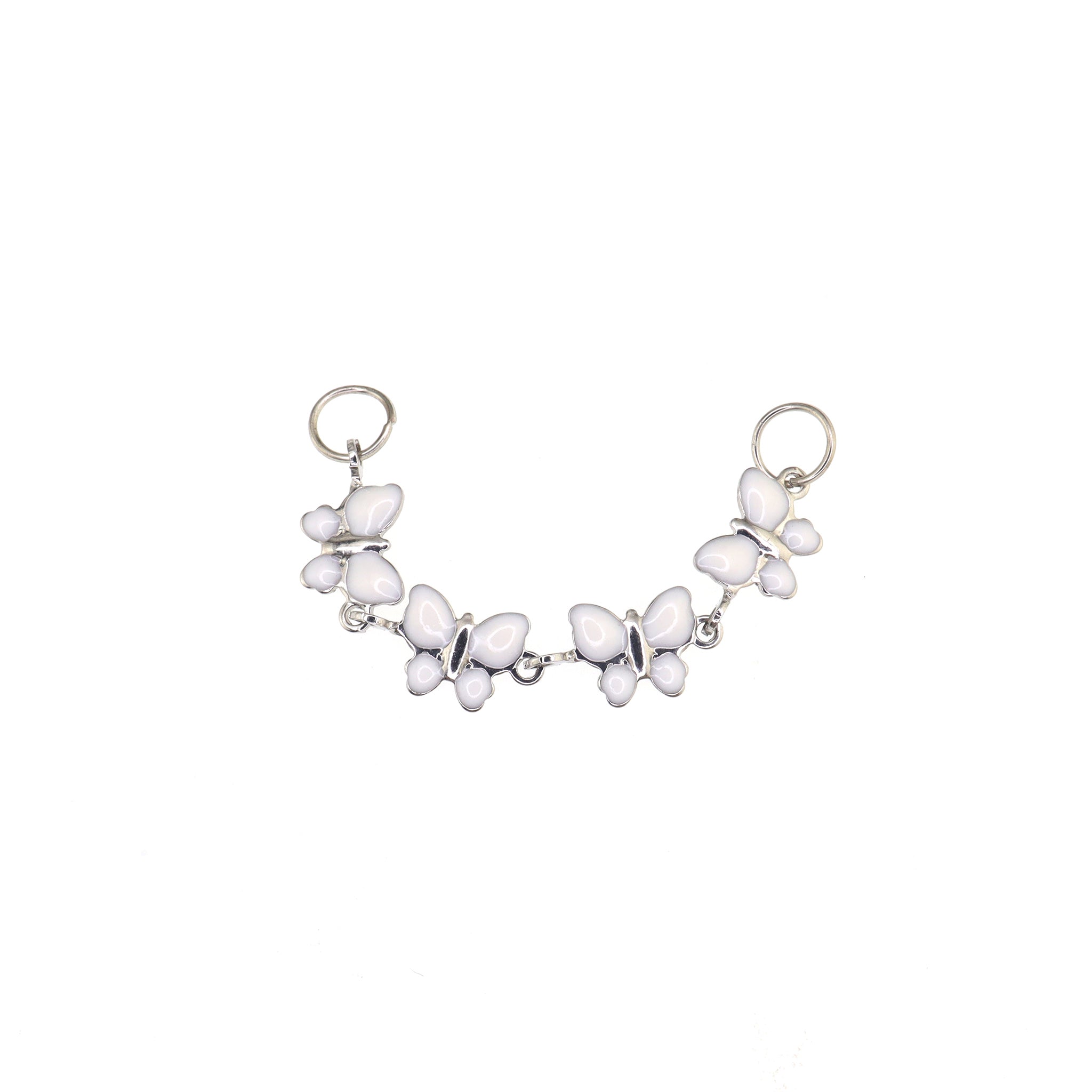 White CZ Butterfly Ear Chain