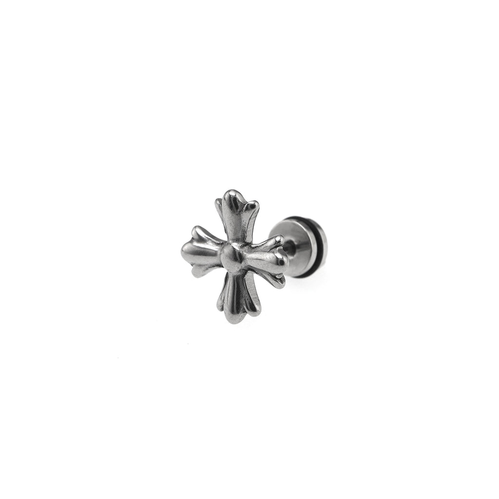 Cross Externally Threaded Stainless Steel Ear Studs