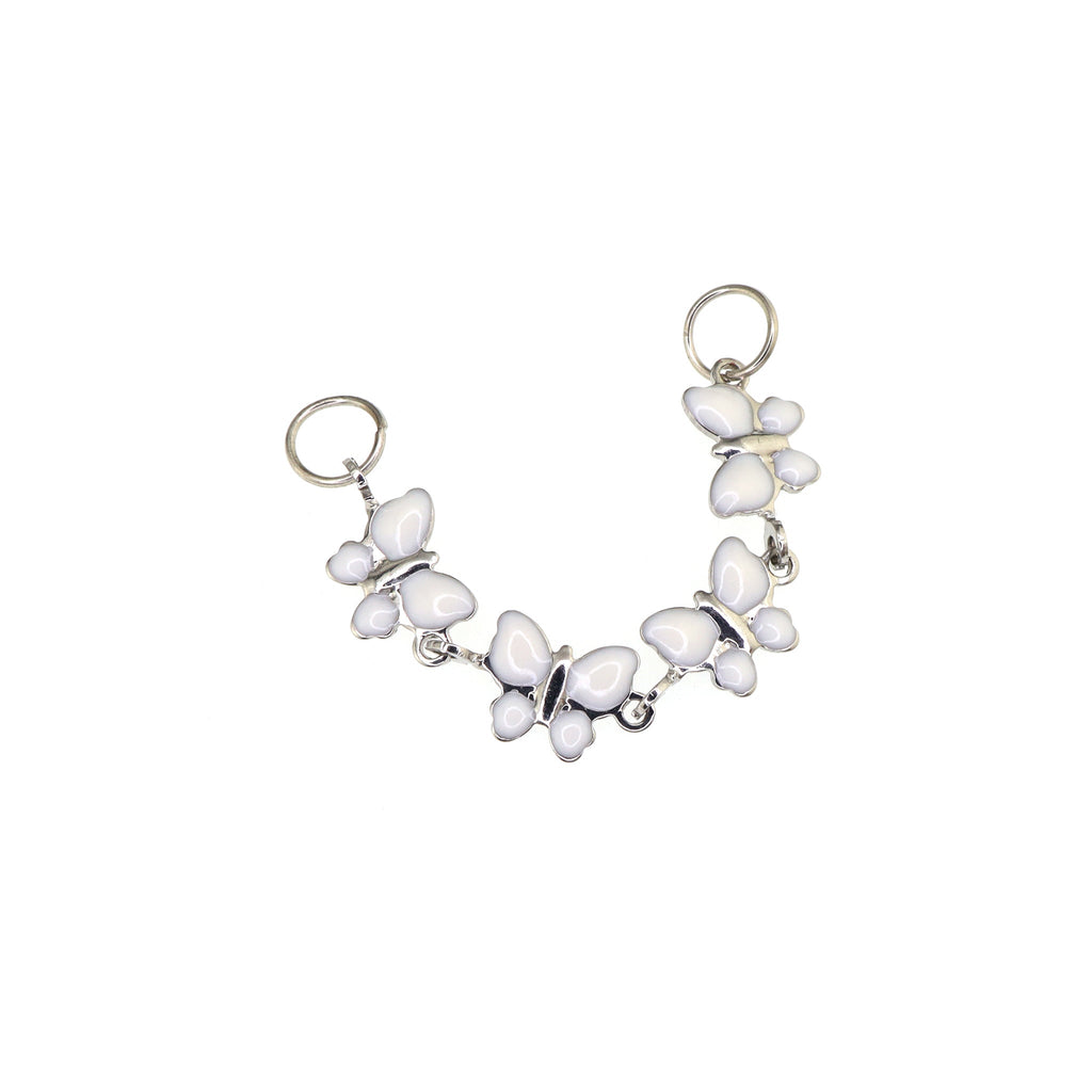 White CZ Butterfly Ear Chain