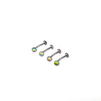 Single-End Rainbow Oil Slick Titanium Rook Jewelry