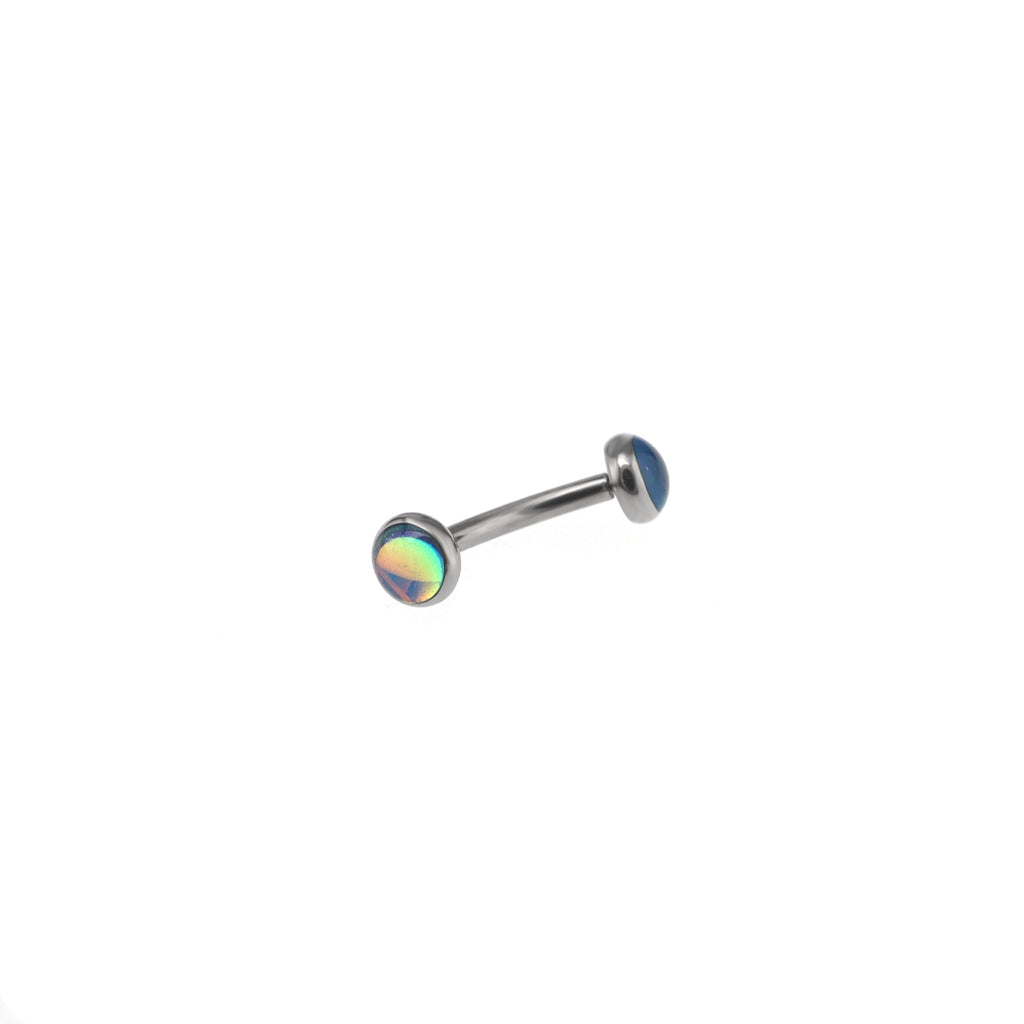 Single-End Rainbow Oil Slick Titanium Rook Jewelry