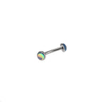 Single-End Rainbow Oil Slick Titanium Rook Jewelry