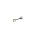 Single-End Rainbow Oil Slick Titanium Rook Jewelry