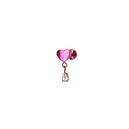 Heart Pendant Teardrop CZ Titanium Ear Studs