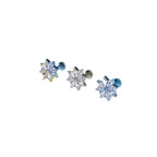 Snowflake CZ Titanium Internally Threaded Ear Studs