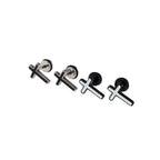 Black & White Oil Slick Cross Externally Threaded Stainless Steel Ear Studs