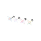Resin Semi-Transparent Four-Point Star Stainless Steel Ear Studs