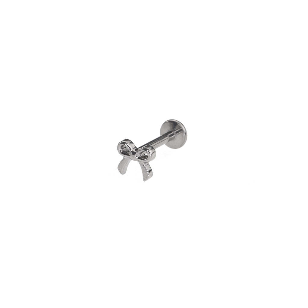 Mini Openwork Bow Titanium Ear Studs