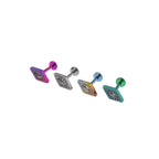 CZ Diamond Internally Threaded Titanium Studs
