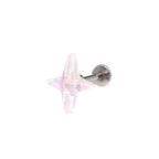 Resin Semi-Transparent Four-Point Star Stainless Steel Ear Studs