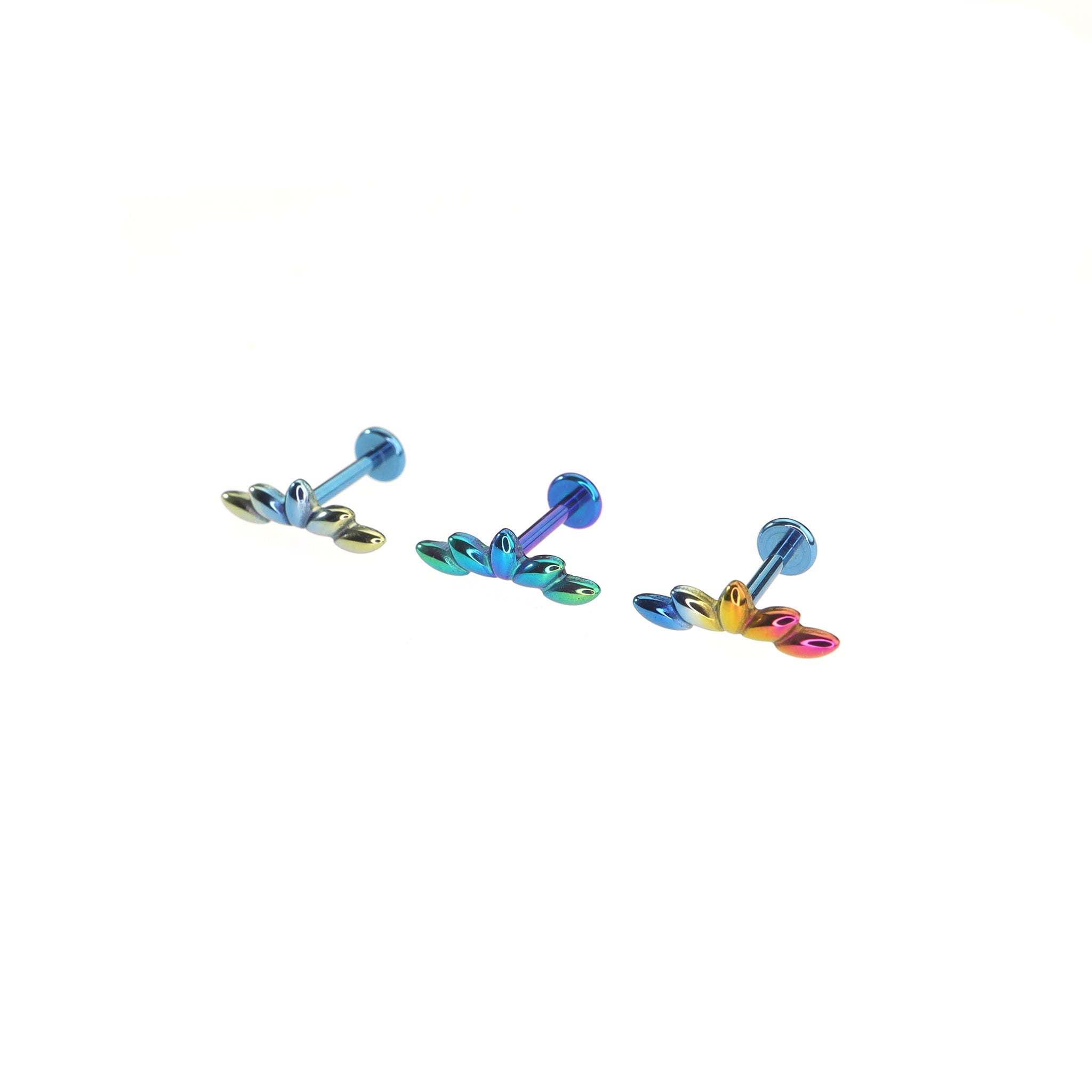 Petal & Leaf Internally Threaded Titanium Ear Studs