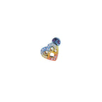 Heart Bow CZ Internally Threaded Titanium Ear Studs