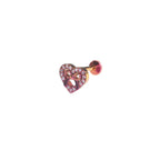 Heart Bow CZ Internally Threaded Titanium Ear Studs